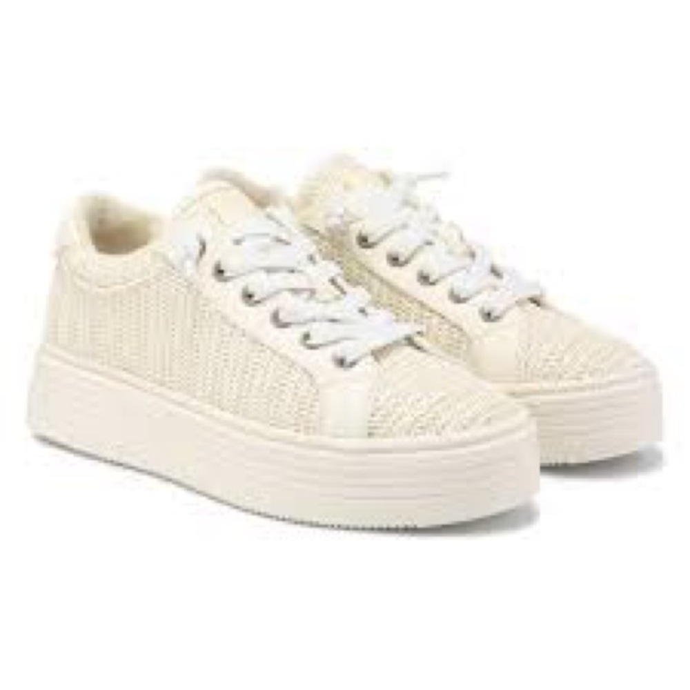 Roxy Sheilahh 2.0 Platform  Comfort Sneakers in Natural Ivory Meshy Women’s Sz 9
